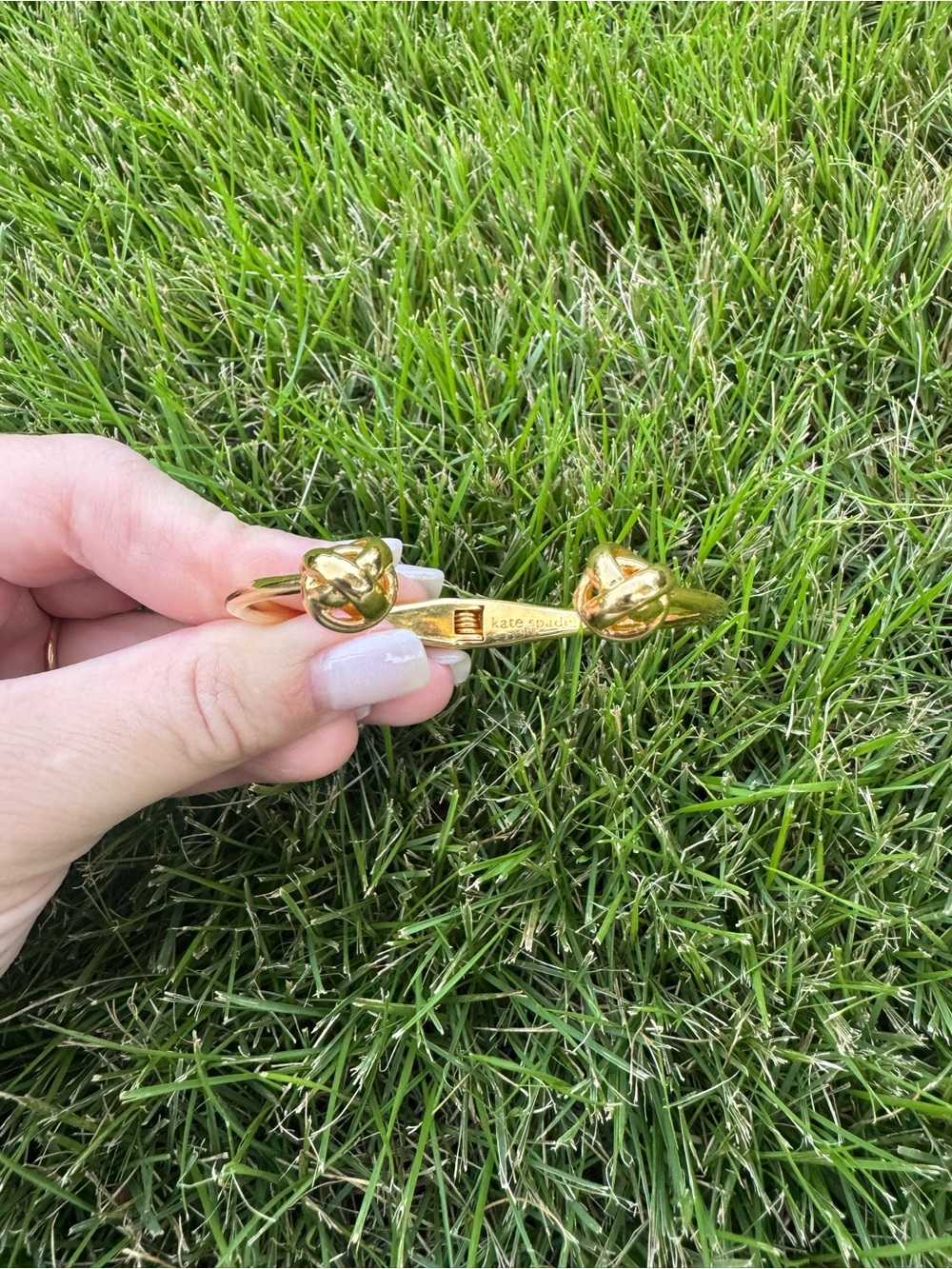 kate spade Gold Knot-Ended Open Bangle Bracelet